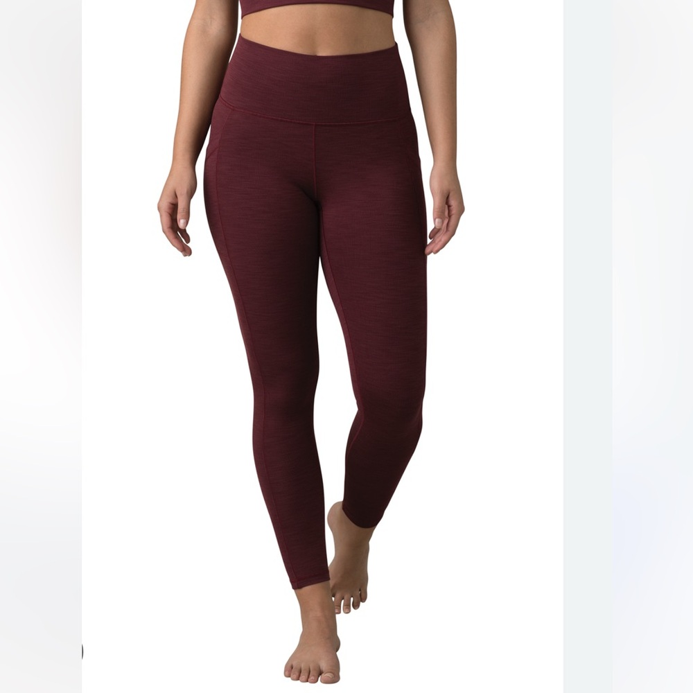 NWT Prana Becksa Ribbed Knit Leggings Mulberry Heather 7/8 XL Activewear Yoga